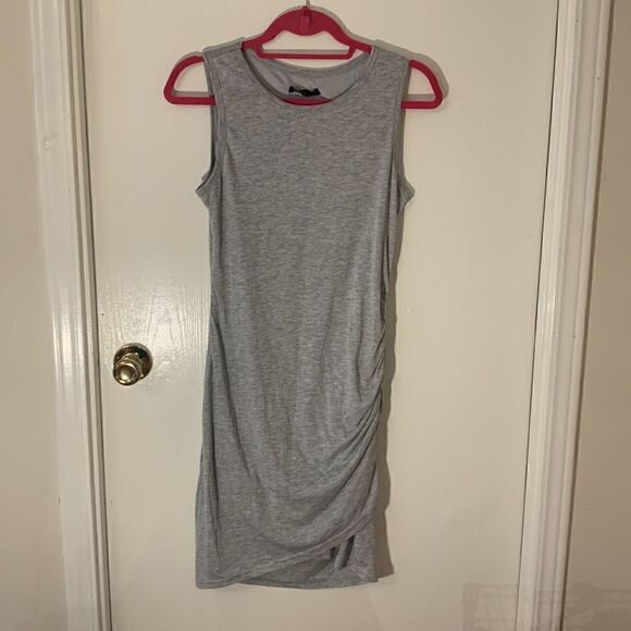 BTFBM NWT gray jersey material tank dress with side bunching size Small - Picture 1 of 5